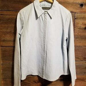 Banana Republic Women's Soft Blue Leather Jacket